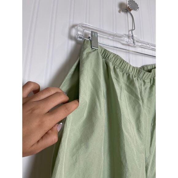 Coldwater Creek Silk Cotton Embroidered Pajama Set Women SP VTG Pistachio Green - Picture 6 of 14